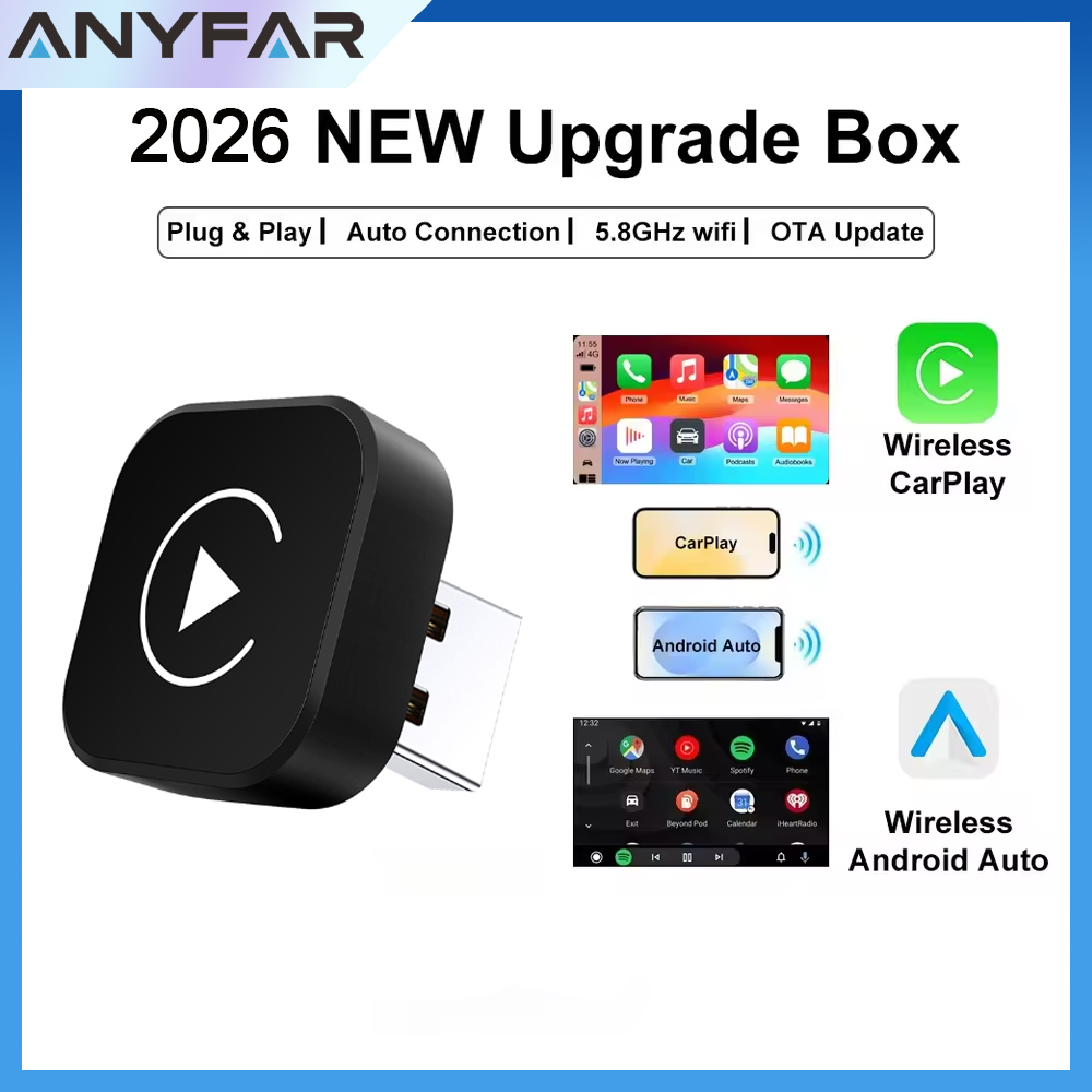 Smartwatch Universal - 2026 ワイヤレスCarPlayアダプター 2-in-1 有線接続を無線接続に変換するドングル CarPlayとAndroidフォン対応 プラグアンドプレイ