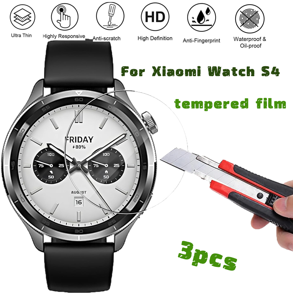 Xiaomi Smartwatch S4 Accessories - 3 個強化ガラススマートウォッチスクリーンプロテクター Xiaomi Mi Watch S4