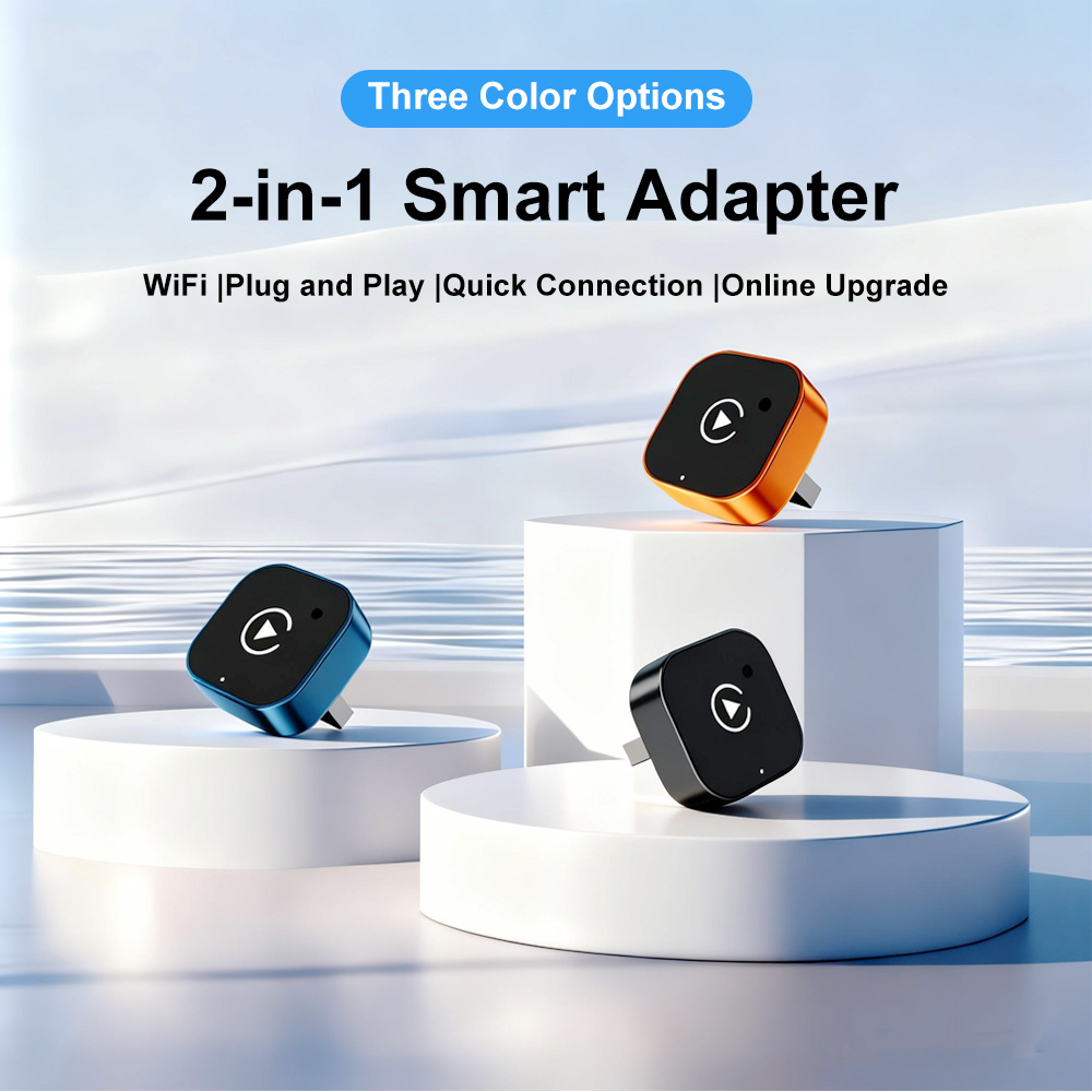 Smartwatch Universal - ワイヤレスCarPlayアダプター 2-in-1 ミニ有線接続をワイヤレス化するドングル Apple & Android対応
