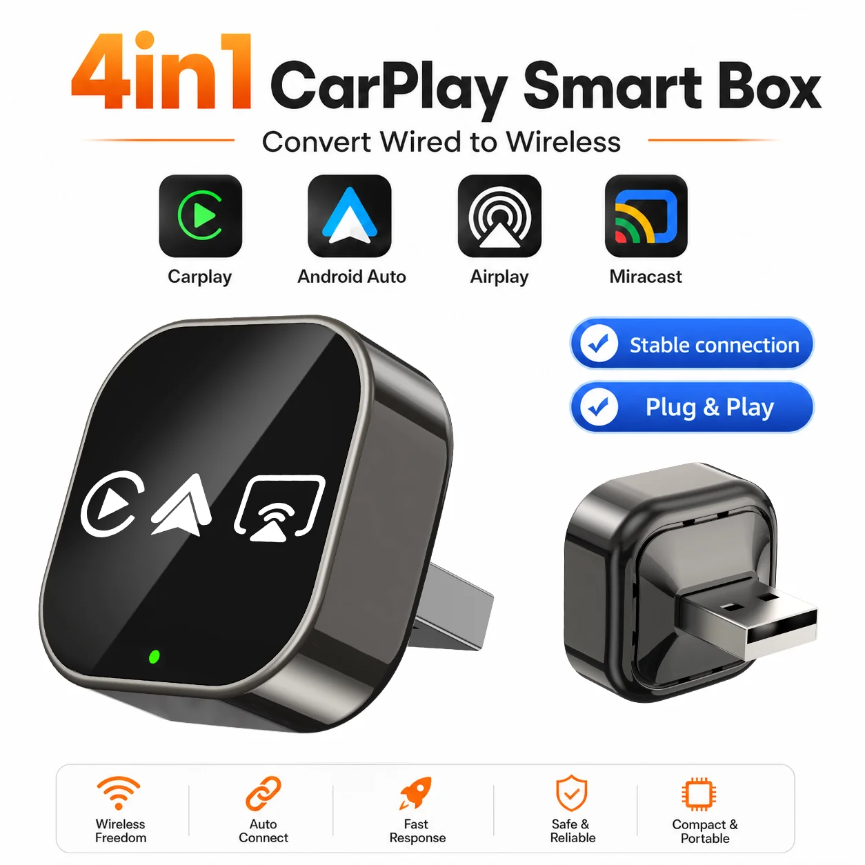 Smartwatch Universal - CarRocket ワイヤレスCarPlayスマートボックス Android Autoアダプター ミラーリング AirPlay