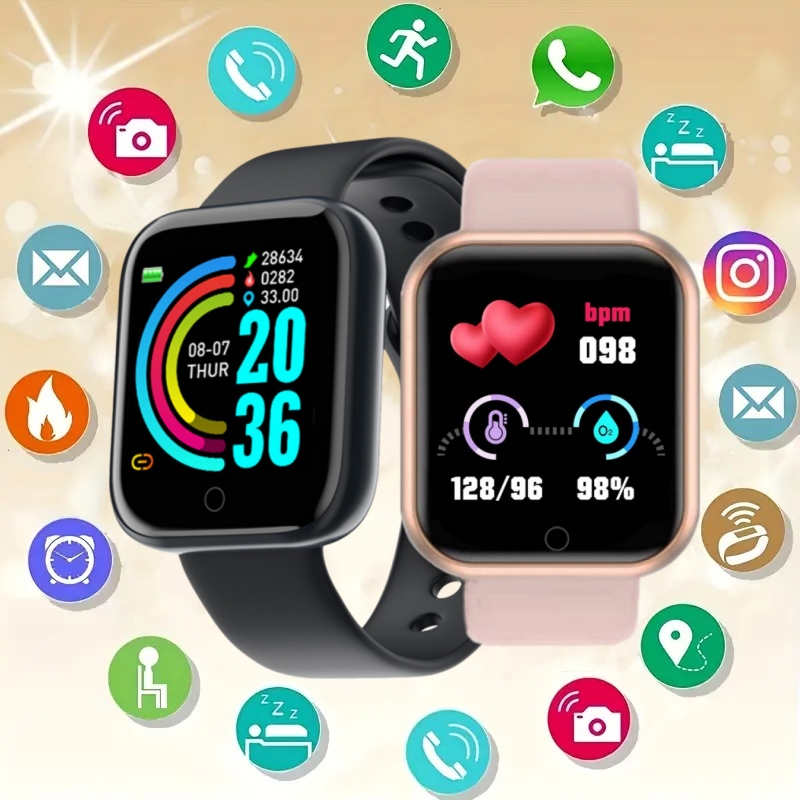 Smartwatch X12 - 男性と女性のためのスマートウォッチ、音楽制御付きスマートウォッチ、メッセージリマインダー、時計アラーム、フィットネストラッカー、カロリー距離、子供のための時計、y68 d20