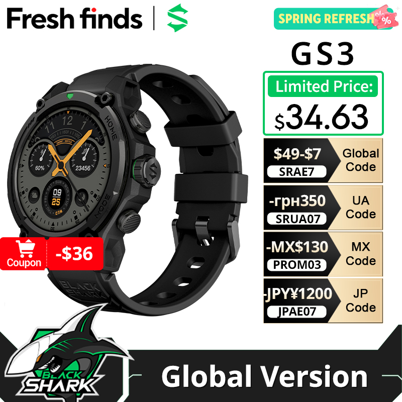Smartwatch Faces - 【世界初公開】Blackshark GS3スマートウォッチ グローバル版 1.43インチAMOLEDディスプレイ GPS衛星測位 21日間バッテリー持続