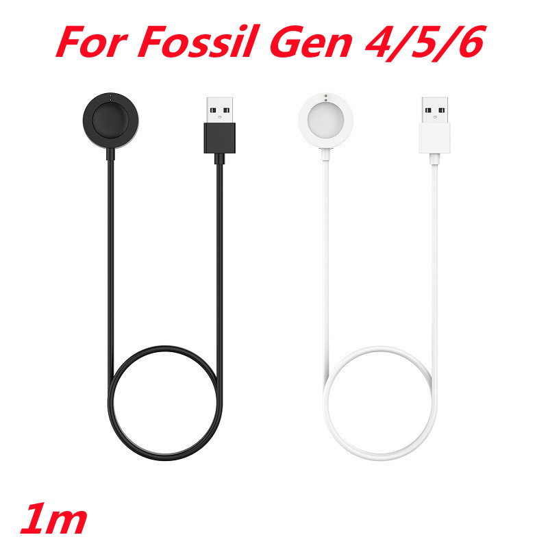 Fossil Smartwatch Accessories - スマートウォッチケーブル,1m USB充電ケーブル,4/5/6,45mm,ベビーベッド充電器,急速充電,アクセサリ