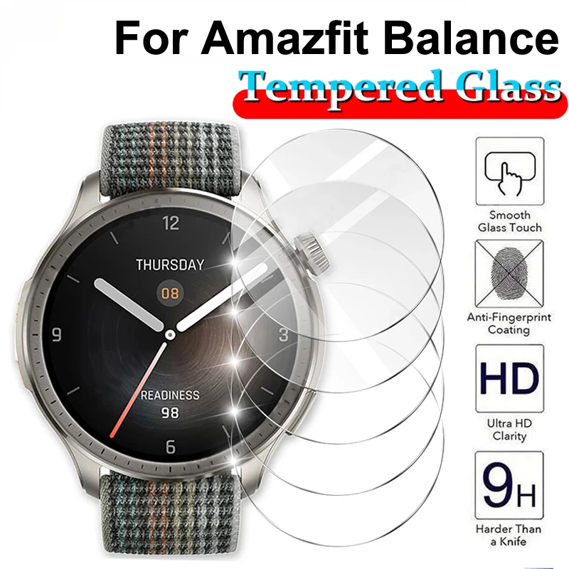 Smartwatch Icon - Amazfit Balance 用スクリーンプロテクター、強化ガラス、スマートウォッチスクリーンプロテクター、9H、2.5D フィルム