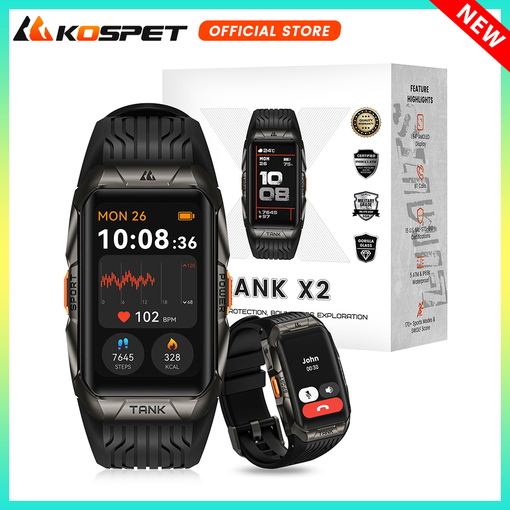 Smartwatch X2 - KOSPET TANK X2 スマートウォッチ男性用 IP69K 防水
