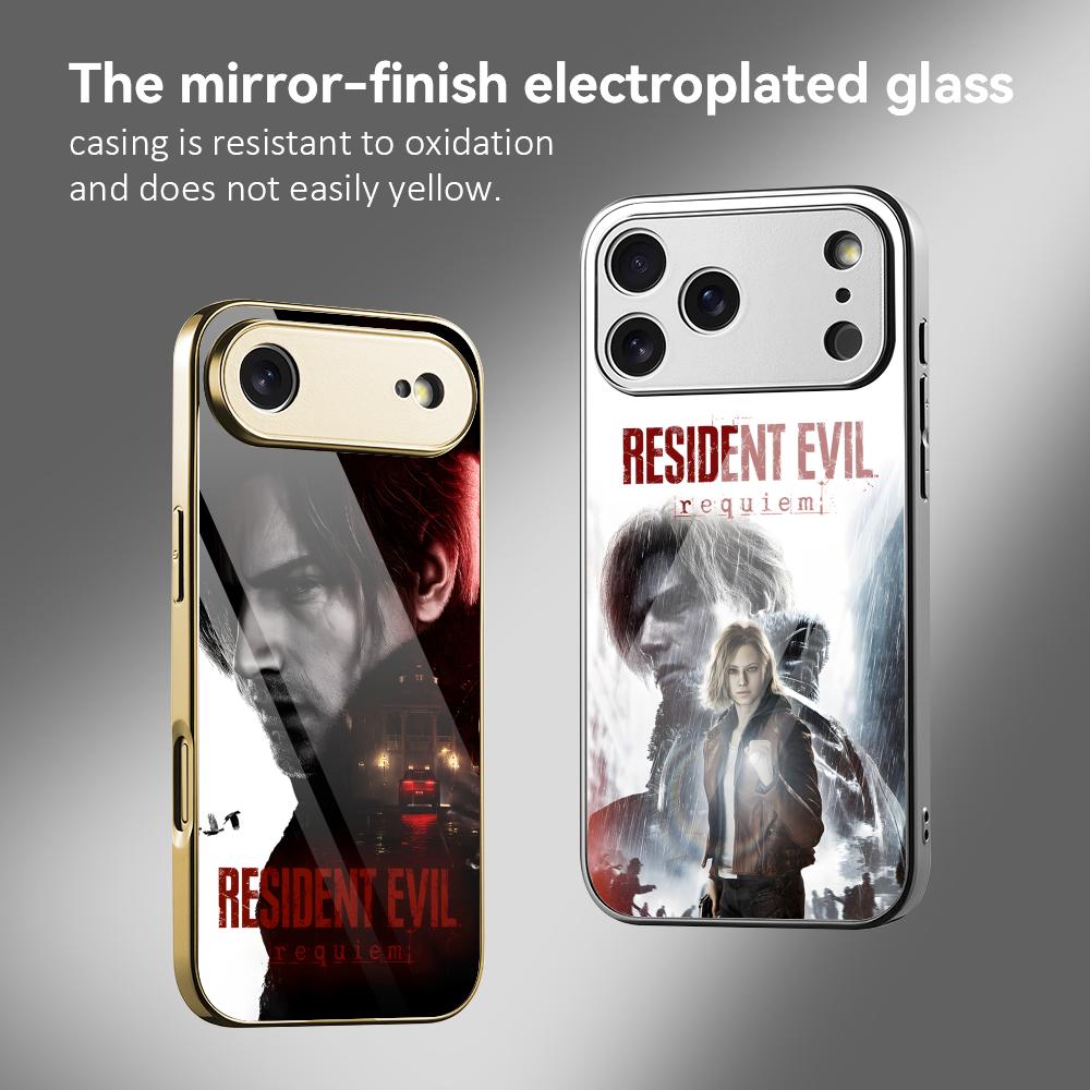 Apple Iphone 16 - ゲームR-Resident Evil 9スマホケース 電気メッキメタルバンパー耐衝撃ケース iPhone 17