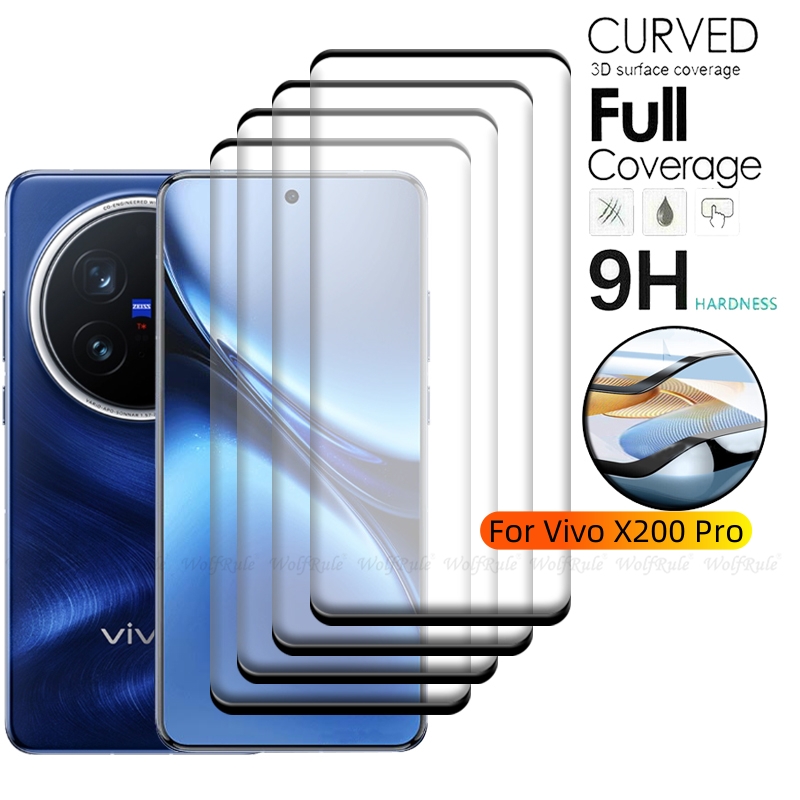 Vivo X200 - Vivo x200 pro用強化ガラススクリーンプロテクター,4/2/3/1ピース,フルカバー,9時間
