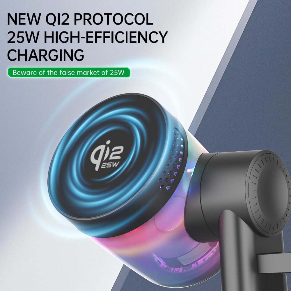 Qi2 25W RGBライト付き磁気ワイヤレス充電器 iPh - Smartwatch Ac のレビューと価格