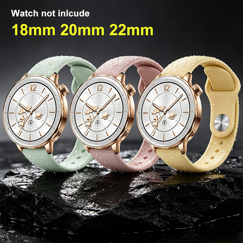 18mm 20mm 22mm レディースシリコンブレスレット - Fossil Smartwatch Accessories のレビューと価格