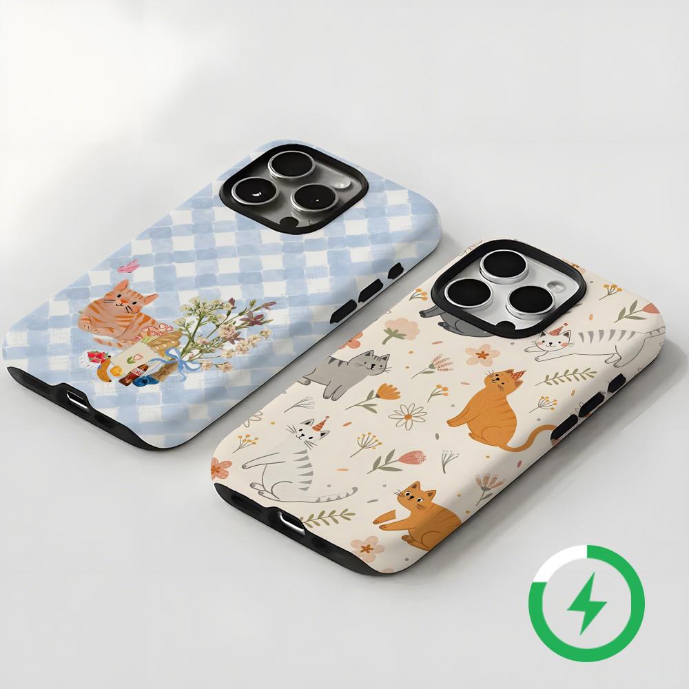 かわいい猫と犬のスマホケース マグネット式 2-in-1 光 - Apple Iphone 16 のレビューと価格