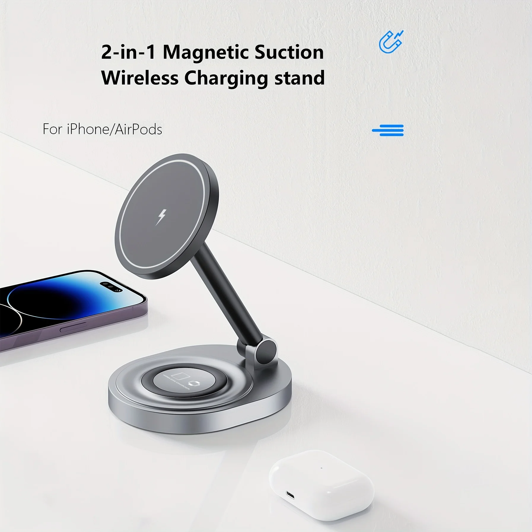 2 で 1 磁気ワイヤレス充電器スタンドパッド iPhone - Smartwatch X12 のレビューと価格