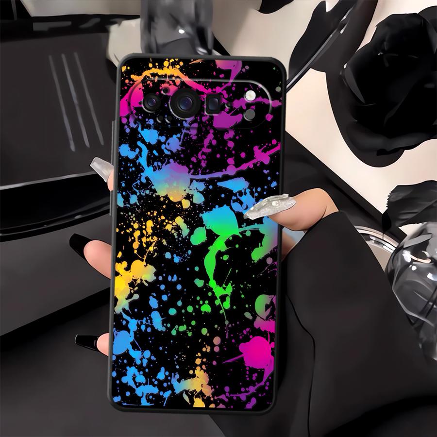 レインボーペイントスプラッターファンダ電話カバーケース Go - Google Pixel 9 のレビューと価格