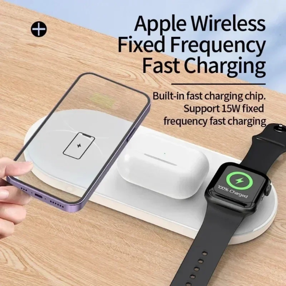 3-in-1 ワイヤレス充電パッド 急速充電ドックステーショ - Smartwatch Ac のレビューと価格